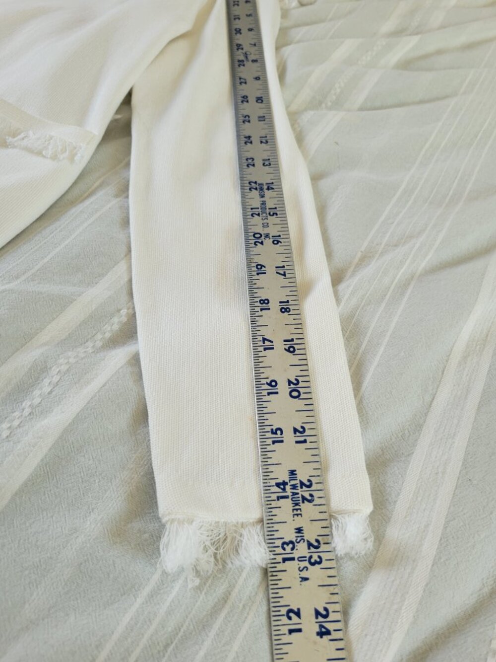 J. McLaughlin Cotton Fringe Open Front Cardigan Ivory White Coastal Quiet Luxury - Picture 9 of 13